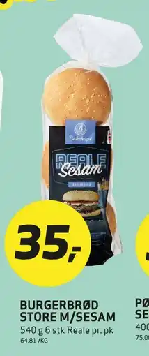 Bunnpris BURGERBRØD STORE M/SESAM tilbud