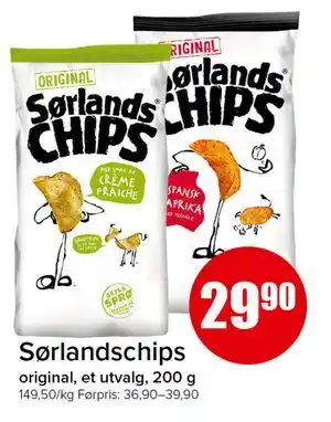 Spar Sørlandschips tilbud
