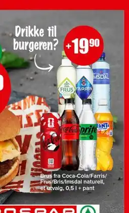 Spar Brus fra Coca-Cola/Farris/Frus/Bris/Imsdal naturell tilbud