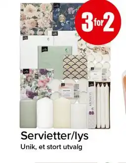 Spar Servietter/lys tilbud