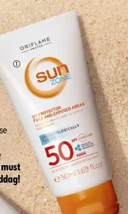 Oriflame Sun Zone UV Protector Face and Exposed Areas SPF 50 High tilbud