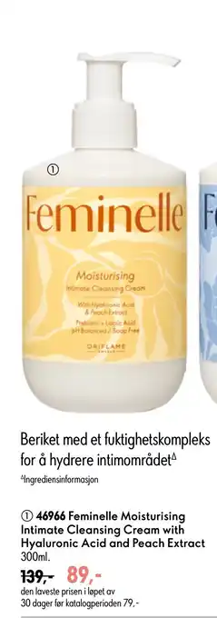 Oriflame Feminelle Moisturising Intimate Cleansing Cream with Hyaluronic Acid and Peach Extract tilbud