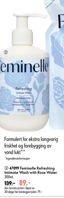 Oriflame Feminelle Refreshing Intimate Wash with Rose Water tilbud