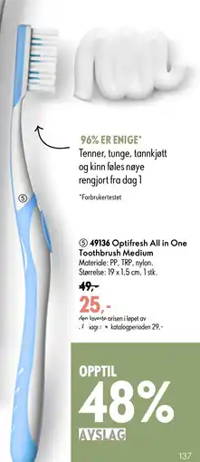 Oriflame Optifresh All in One Toothbrush Medium tilbud