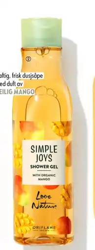 Oriflame Simple Joys Shower Gel with Organic Mango Love Nature tilbud
