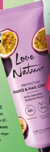 Oriflame Love Nature Protecting Hand & Nail Cream with Organic Passion Fruit tilbud
