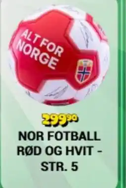 Ringo Nor fotball rød og hvit - str. 5 tilbud