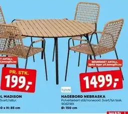 jem & fix HAGEBORD NEBRASKA tilbud