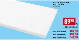 jem & fix HYLLE MELAMIN HVIT 16 MM tilbud