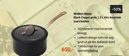 Kitch'n Modern House Black Copper gryte 1,5 L kfcc keramisk svart/kobber tilbud