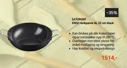 Kitch'n Le Creuset ENSC wokpanne 6L 32 cm black tilbud