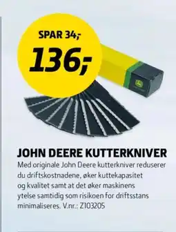 Felleskjøpet John Deere kutterkniver tilbud
