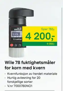 Felleskjøpet Wile 78 fuktighetsmåler for korn med kvern tilbud