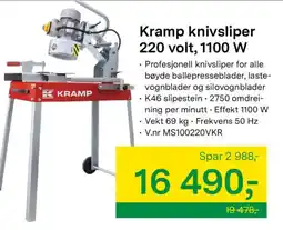 Felleskjøpet Kramp knivsliper 220 volt, 1100 W tilbud