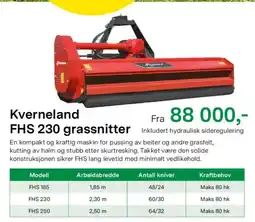 Felleskjøpet Kverneland FHS 230 grassnitter tilbud