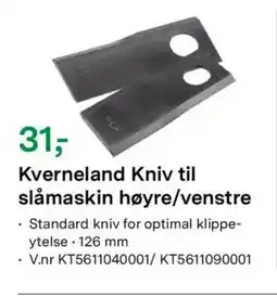 Felleskjøpet Kverneland Kniv til slåmaskin høyre/venstre tilbud