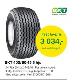 Felleskjøpet BKT 400/60-15.5 hjul tilbud