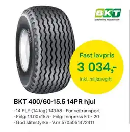 Felleskjøpet BKT 400/60-15.5 14PR hjul tilbud