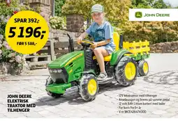 Felleskjøpet John Deere elektrisk traktor med tilhenger tilbud