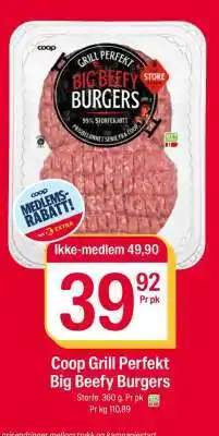 Coop Extra COOP GRILL PERFEKT BIG BEEFY BURGERS tilbud