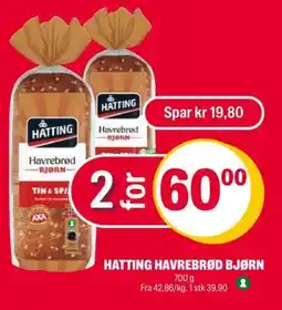 Coop Extra HATTING HAVREBRØD BJØRN tilbud