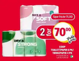 Coop Extra COOP TOALETTPAPIR 6 PK/ TØRKEPAPIR 4 PK tilbud