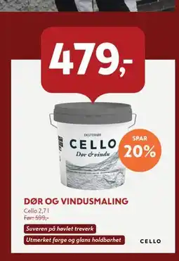 Byggmakker DØR OG VINDUSMALING tilbud