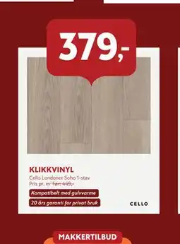 Byggmakker KLIKKVINYL tilbud