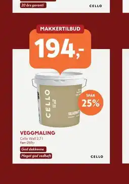 Byggmakker VEGGMALING tilbud