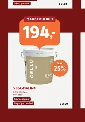 Byggmakker VEGGMALING tilbud
