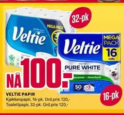 Europris VELTIE PAPIR tilbud