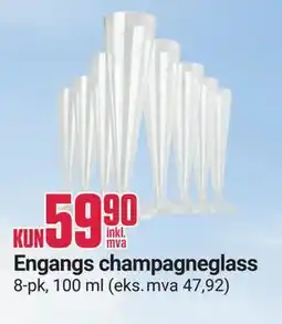 Europris Engangs champagneglass tilbud