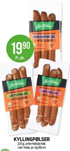Kiwi KYLLINGPØLSER tilbud