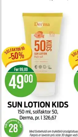 Kiwi SUN LOTION KIDS tilbud