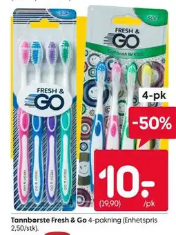 Rusta Tannbørste Fresh & Go tilbud