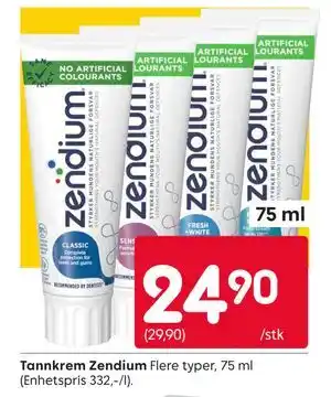 Rusta Tannkrem Zendium tilbud