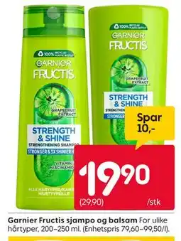 Rusta Garnier Fructis sjampo og balsam tilbud