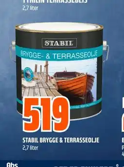 Obs Bygg STABIL BRYGGE & TERRASSEOLJE tilbud