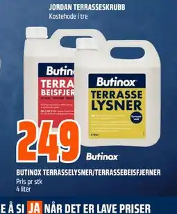 Obs Bygg BUTINOX TERRASSELYSNER/TERRASSEBEISFJERNER tilbud