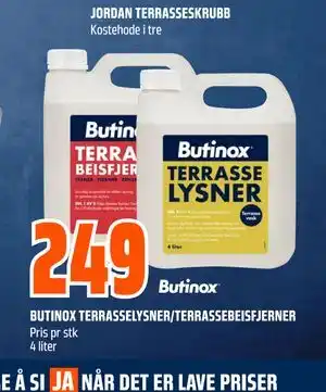 Obs Bygg BUTINOX TERRASSELYSNER/TERRASSEBEISFJERNER tilbud