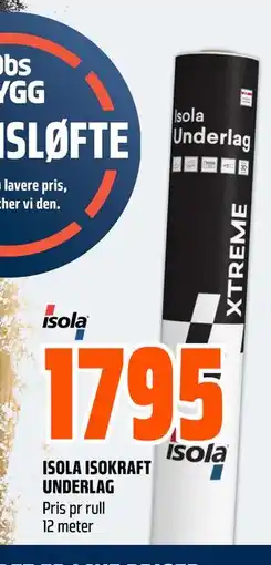 Obs Bygg ISOLA ISOKRAFT UNDERLAG tilbud
