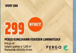 Obs Bygg PERGO KUNGSHAMN FISKEBEN LAMINATGULV tilbud