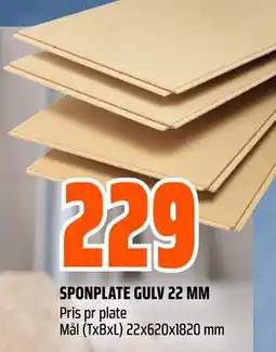 Obs Bygg SPONPLATE GULV 22 MM tilbud