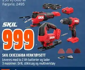 Obs Bygg SKIL CK1E3361BA VERKTØYSETT tilbud