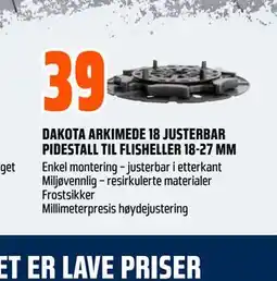 Obs Bygg DAKOTA ARKIMEDE 18 JUSTERBAR PIDESTALL TIL FLISHELLER 18-27 MM tilbud
