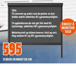 Obs Bygg SCREEN SKINNER 130 CM tilbud