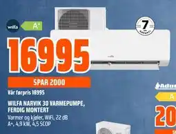 Obs Bygg WILFA NARVIK 30 VARMEPUMPE, FERDIG MONTERT tilbud