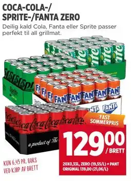Meny COCA-COLA-/ SPRITE-/FANTA ZERO tilbud