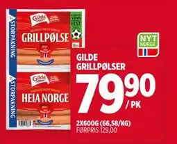 Meny GILDE GRILLPØLSER tilbud