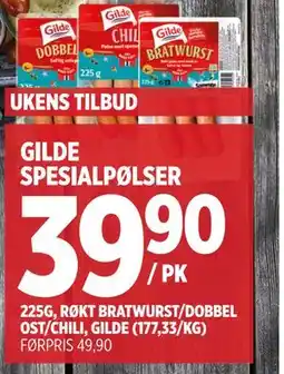 Meny GILDE SPESIALPØLSER tilbud